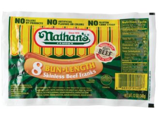 Nathan'S Hot Dog Nutrition